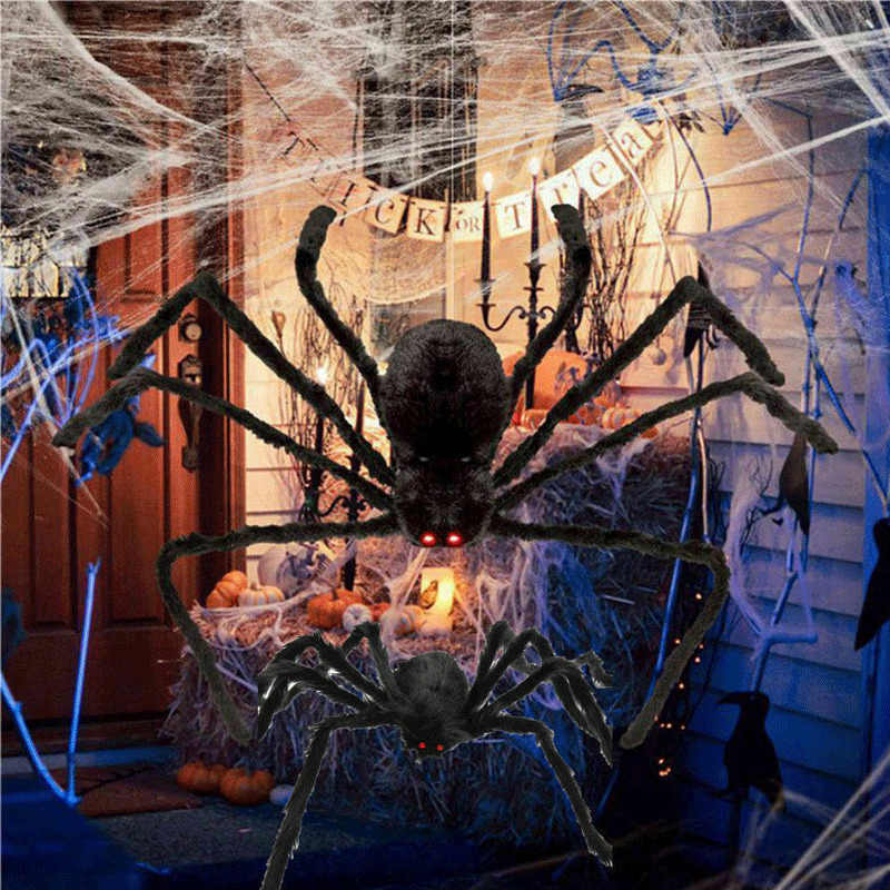 Aterradora Araña Negra peluda (55 CM)