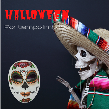 Mascara Dia de los Muertos (Mediana)