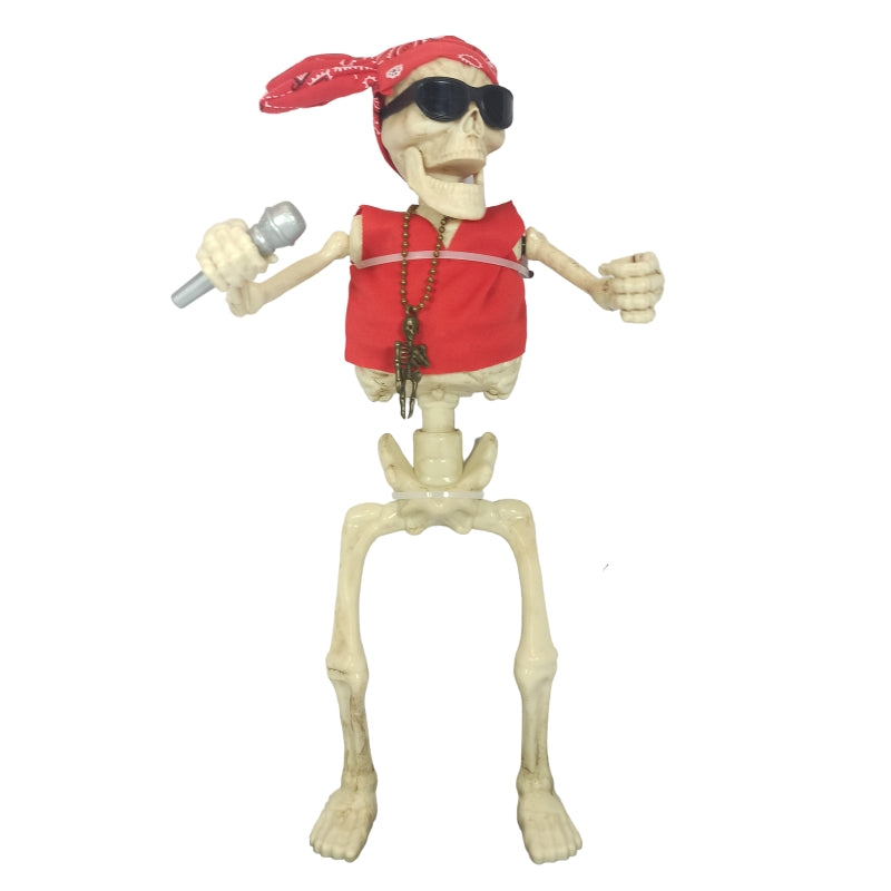 Calavera Cantante (Pañuelo Rojo, 37 CM de alto)