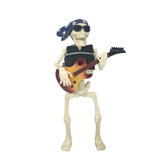 Calavera Guitarrista (Pañuelo azul, 37 CM de alto)