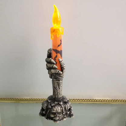 Candelabro Led Mano Huesuda (1 Vela)