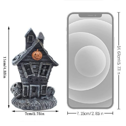Halloween Mini Casa Embrujada Iluminada Led Para Fiesta De Halloween