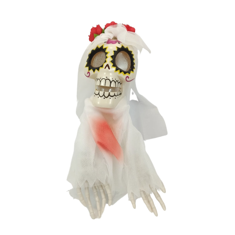 Novia calavera blanca Parlante (Repite lo que dices)