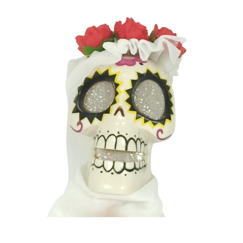 Novia calavera blanca Parlante (Repite lo que dices)