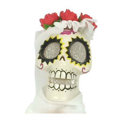 Novia calavera blanca Parlante (Repite lo que dices)