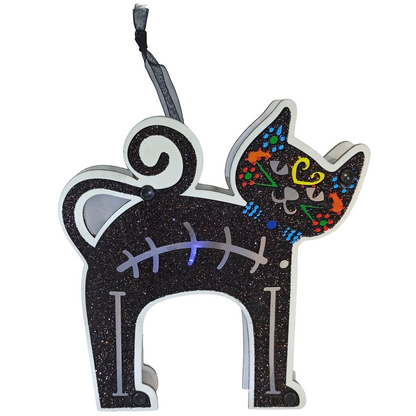 Tarjetas Dobles Para Decoración Led, Colgante o De Sobremesa (Gato de La Mala Suerte)