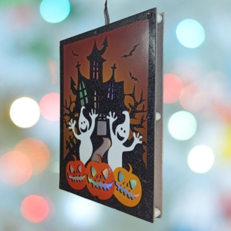 Tarjetas Dobles Led Colgante O De Sobremesa (Dos Fantasmas)