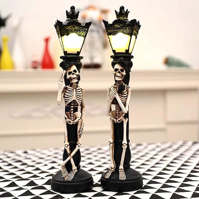 Hermoso farol esqueleto con lampara led (Hombre)