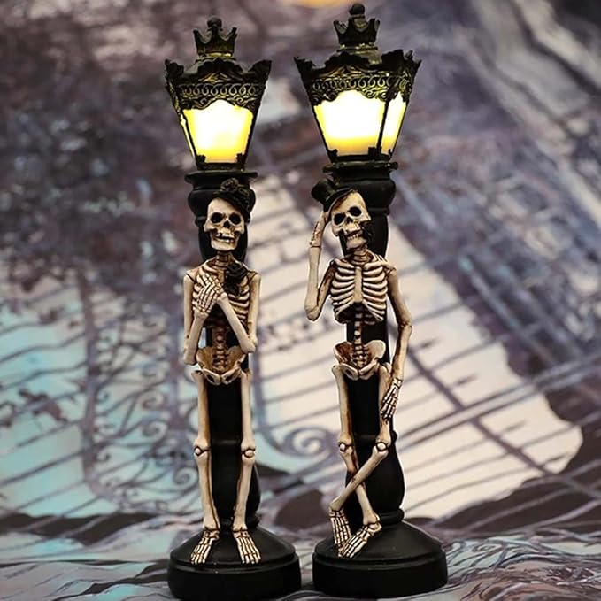 Par de hermosos faroles esqueleto con lampara led (Hombre y Mujer)