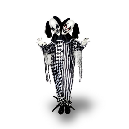 Payaso Doble Cabeza Animatronics 170 Cm Halloween