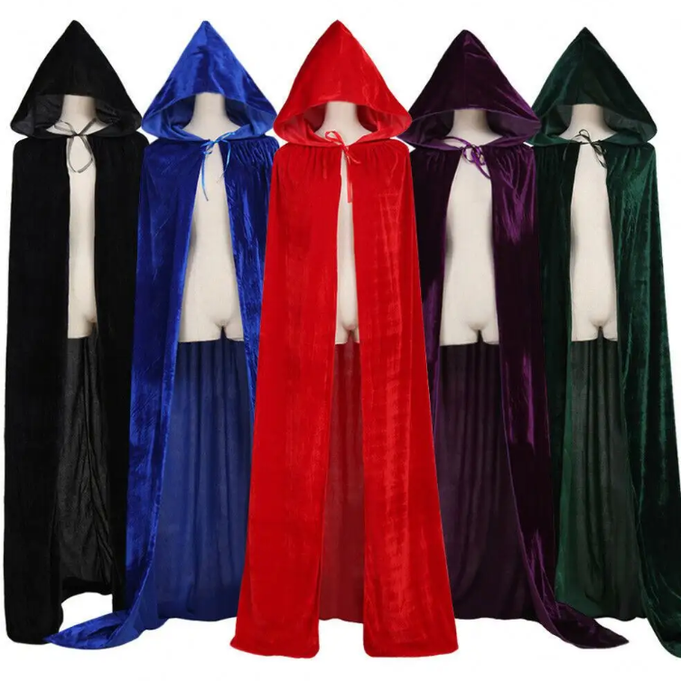 Capa de terciopelo Halloween con capucha para Adultos
