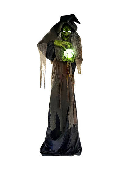 Bruja Gigante con Bola de Cristal - 3.2 Metros de Terror Puro
