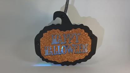 Tarjetas Dobles Led Colgante O De Sobremesa (Calabaza)