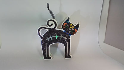 Tarjetas Dobles Para Decoración Led, Colgante o De Sobremesa (Gato de La Mala Suerte)