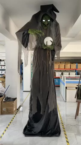 Bruja Gigante con Bola de Cristal - 3.2 Metros de Terror Puro