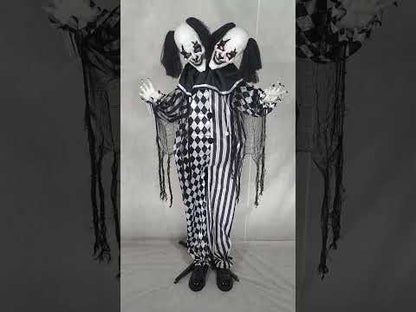 Payaso Doble Cabeza Animatronics 170 Cm Halloween